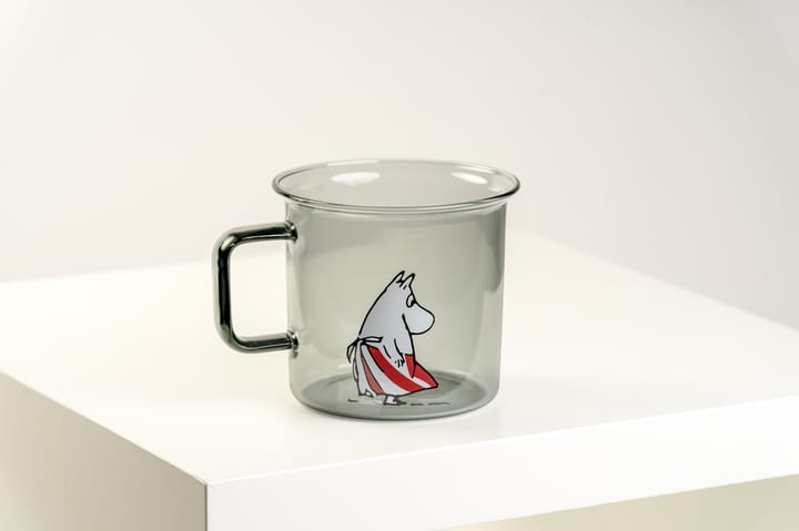 Moomin mamma glass mug 35 cl, grey Muurla