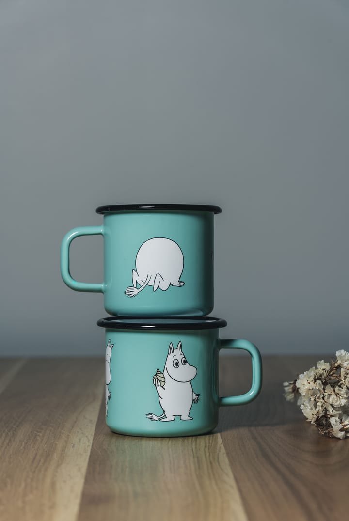 Moomin Retro enamel mug 37 cl, Mint Muurla