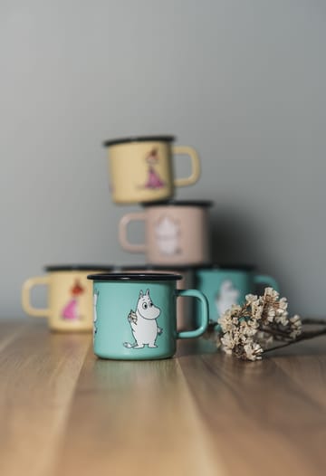 Moomin Retro enamel mug 37 cl - Mint - Muurla