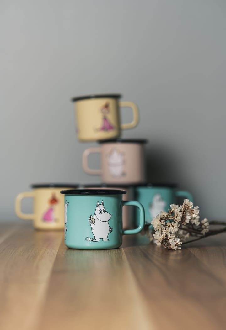 Moomin Retro enamel mug 37 cl, Mint Muurla