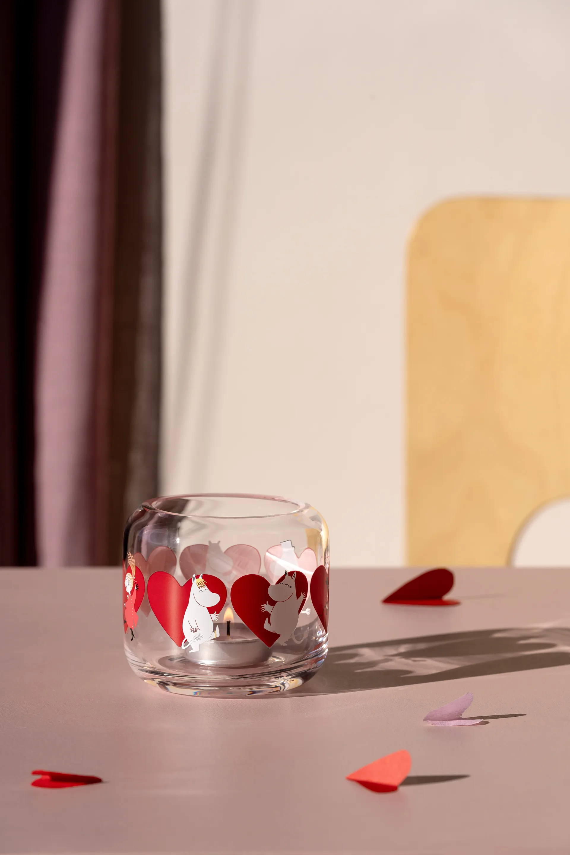 Moomin tealight holder Ø9x8 cm, Heart Muurla