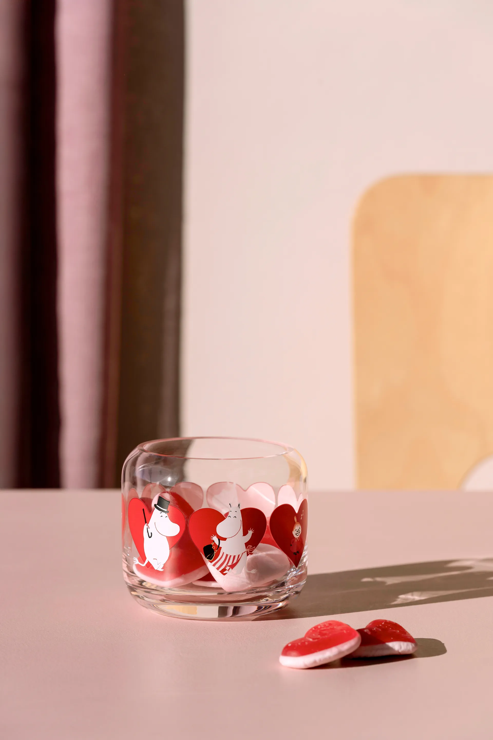 Moomin tealight holder Ø9x8 cm, Heart Muurla