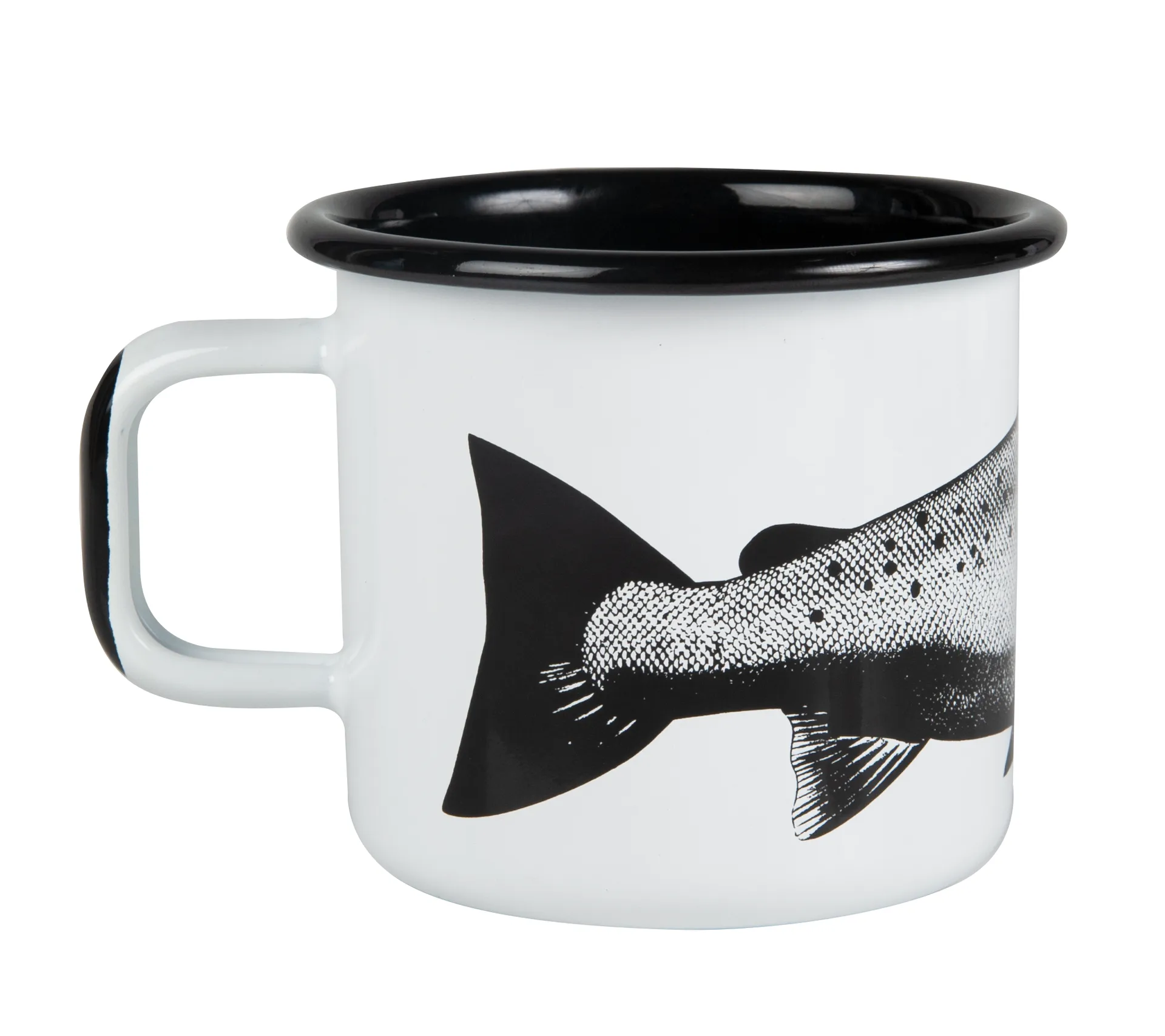 Nordic enamel mug 37 cl, The salmon Muurla