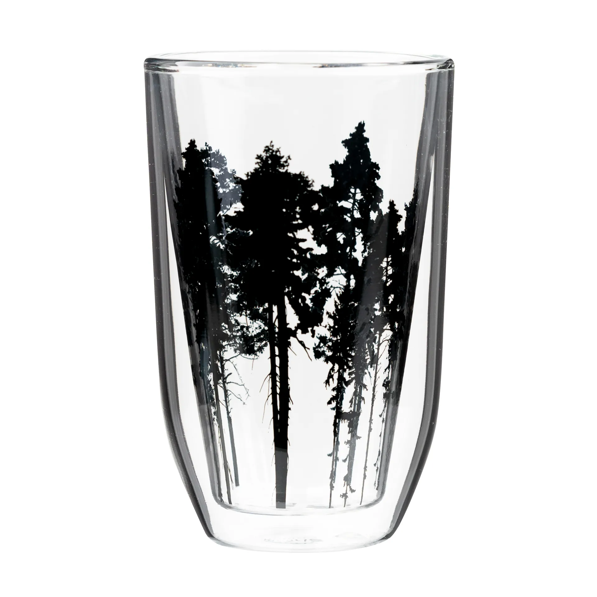 Nordic The Forest hot drinks glass 30 cl, clear-black Muurla