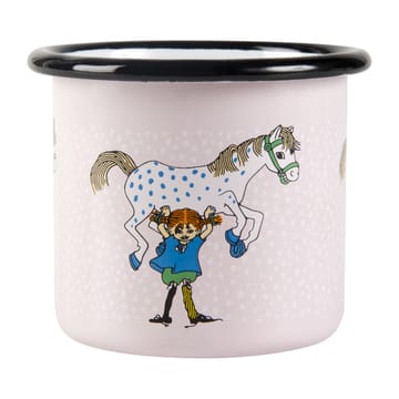 Pippi and Lilla gubben enamel mug 1.5 dl - Light pink - Muurla