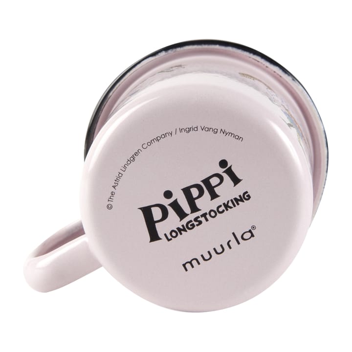 Pippi and Lilla gubben enamel mug 1.5 dl, Light pink Muurla