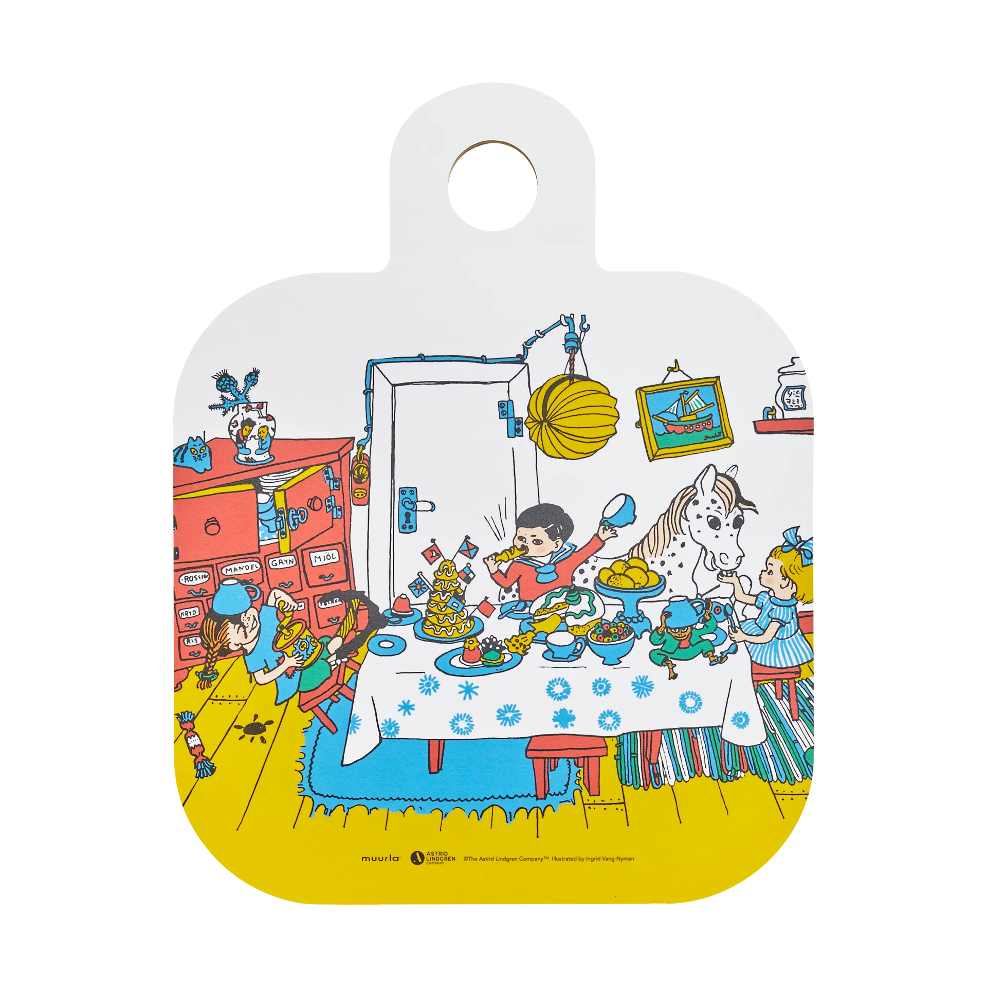 Pippi Chop & Serve cutting board 25x32 cm, Villa Villekulla Muurla