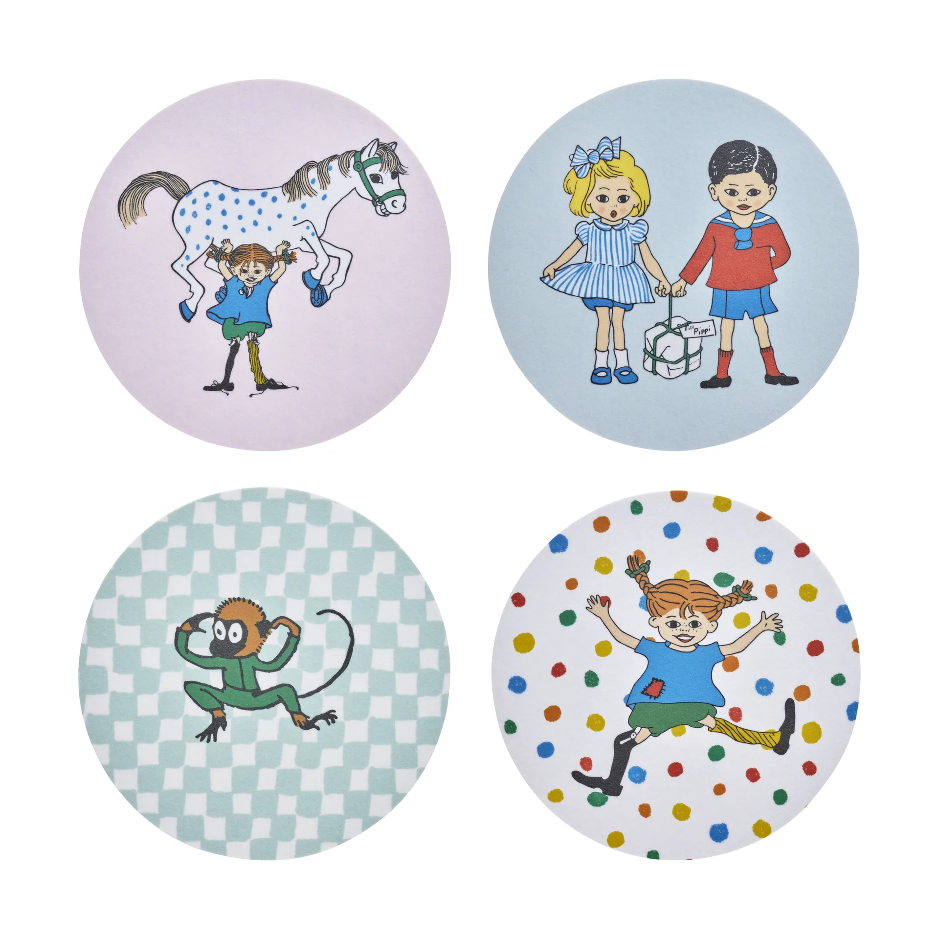 Pippi coasters 4 pieces, Boing-boing Muurla