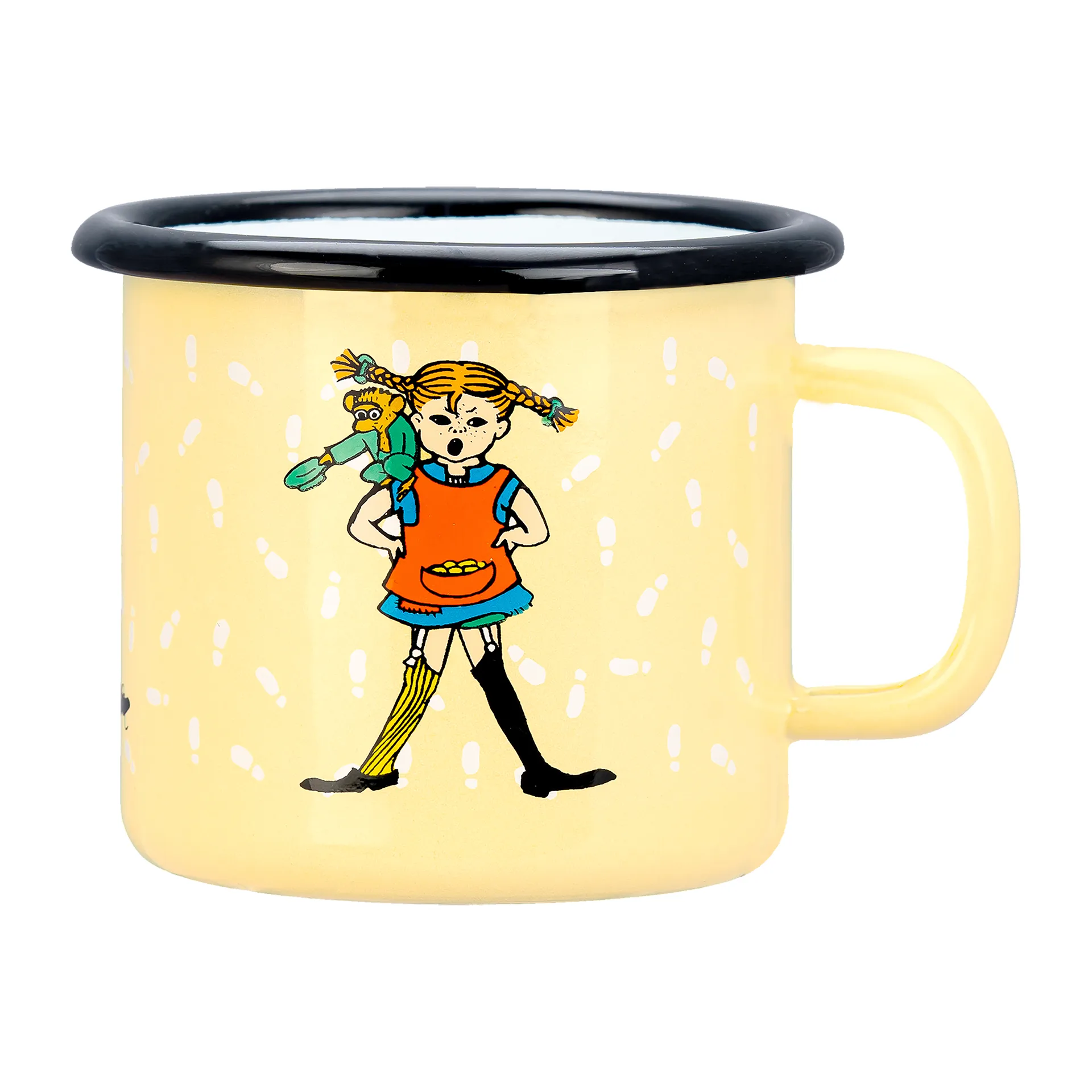 Pippi Långstrump enamel mug 25 cl, Footsteps Muurla