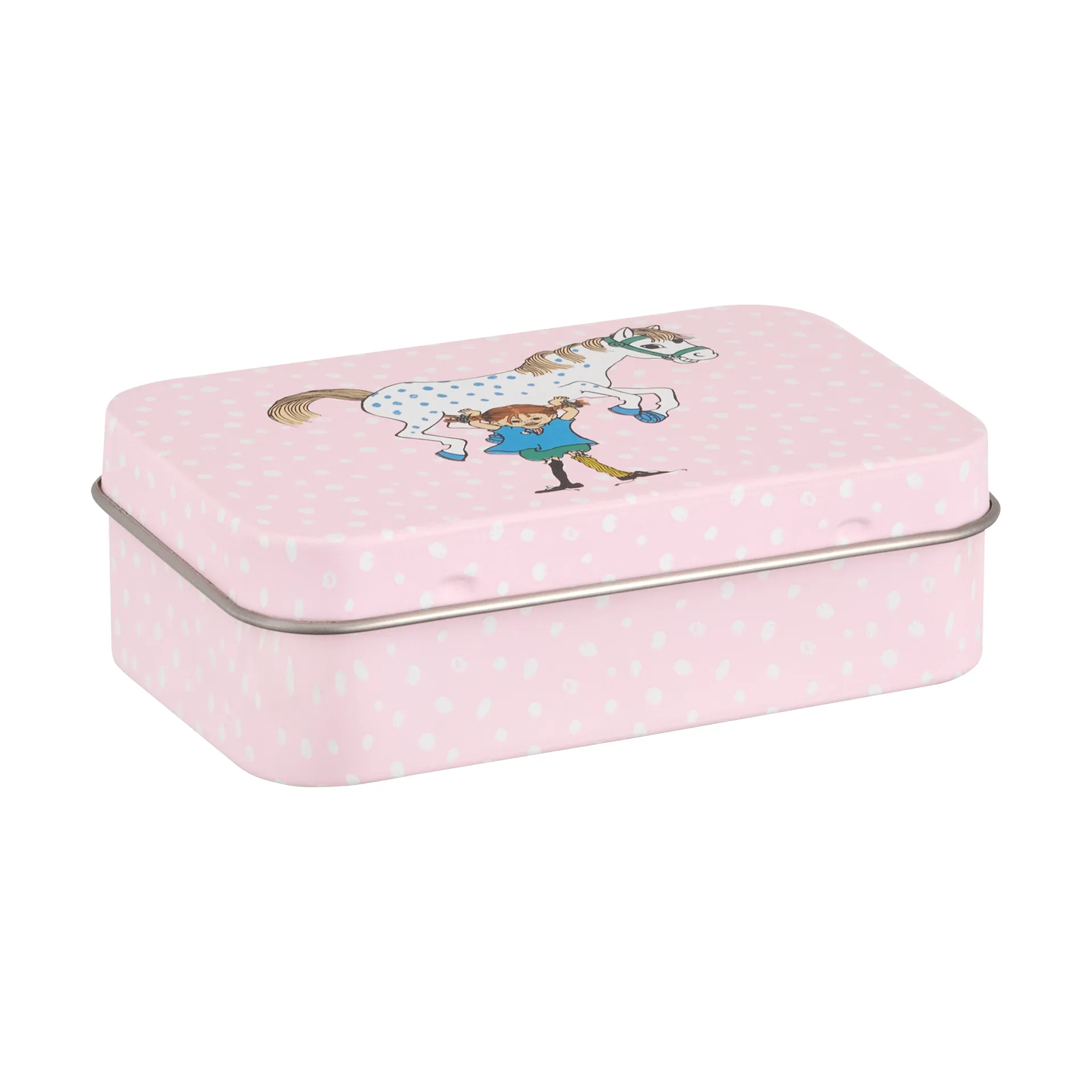 Pippi metal tin 10x6.5x3 cm, Pippi and the Horse Muurla