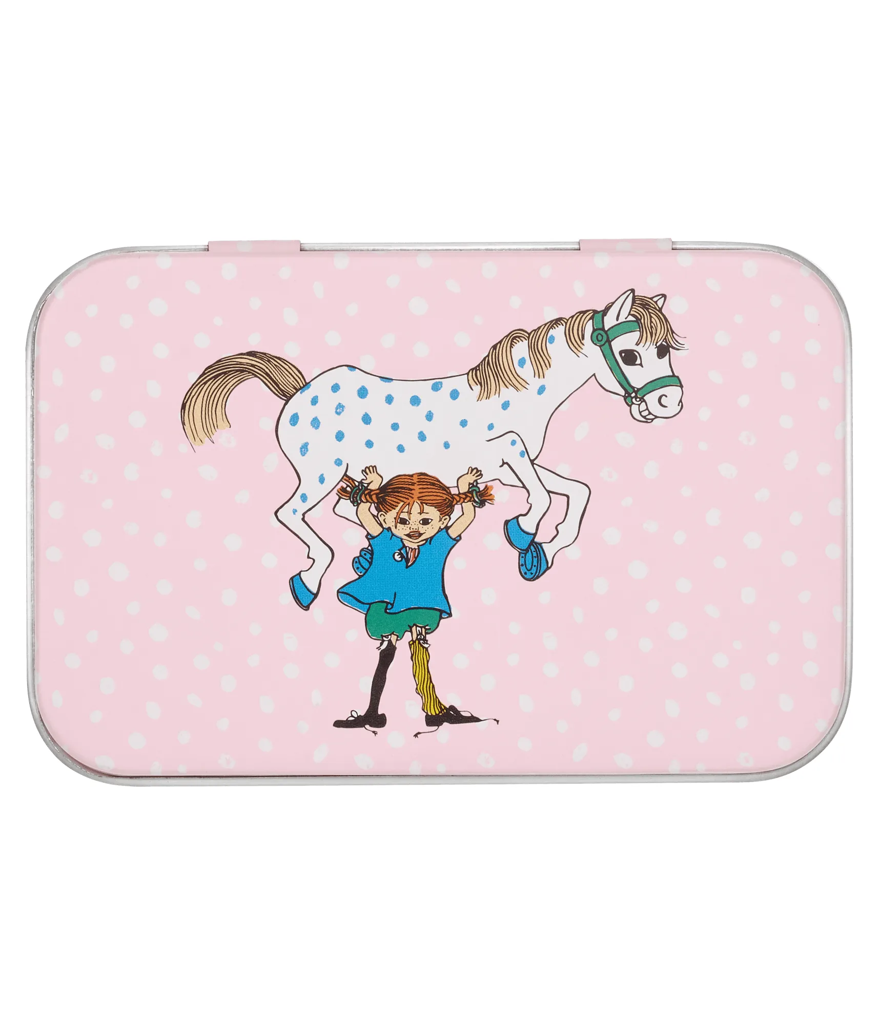 Pippi metal tin 10x6.5x3 cm, Pippi and the Horse Muurla