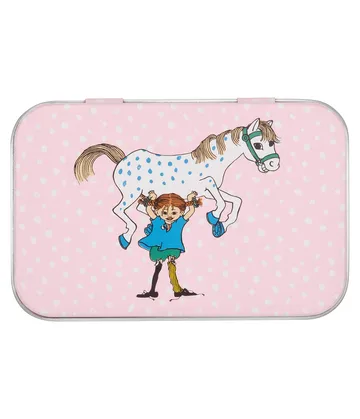 Pippi metal tin 10x6.5x3 cm - Pippi and the Horse - Muurla