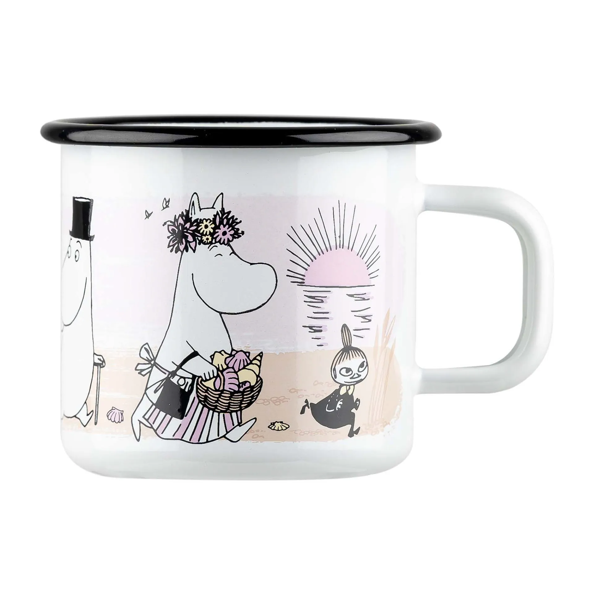 The Beach Retro enamel mug 37 cl, White Muurla