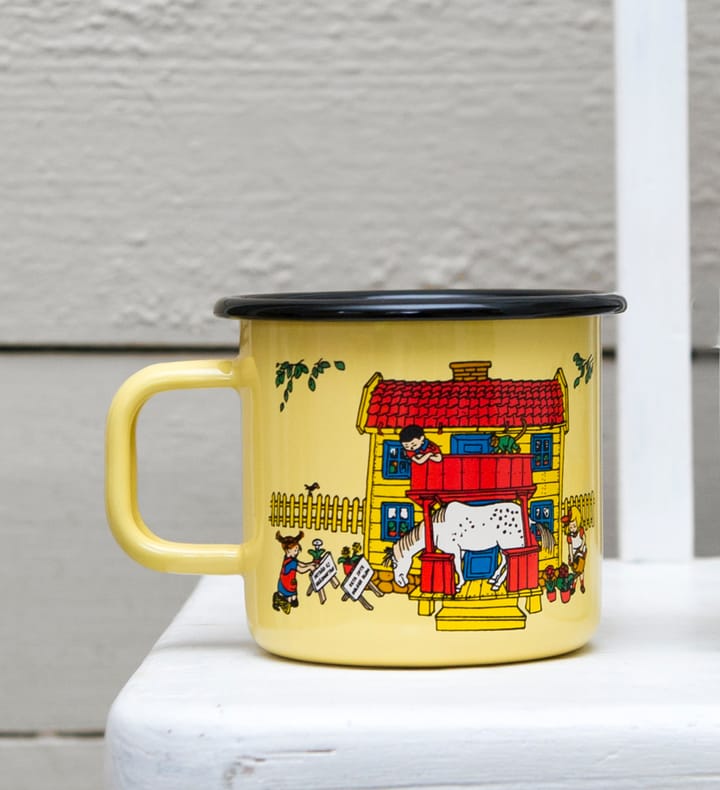 Villa Villekulla enamel mug 3.7 dl, Yellow Muurla