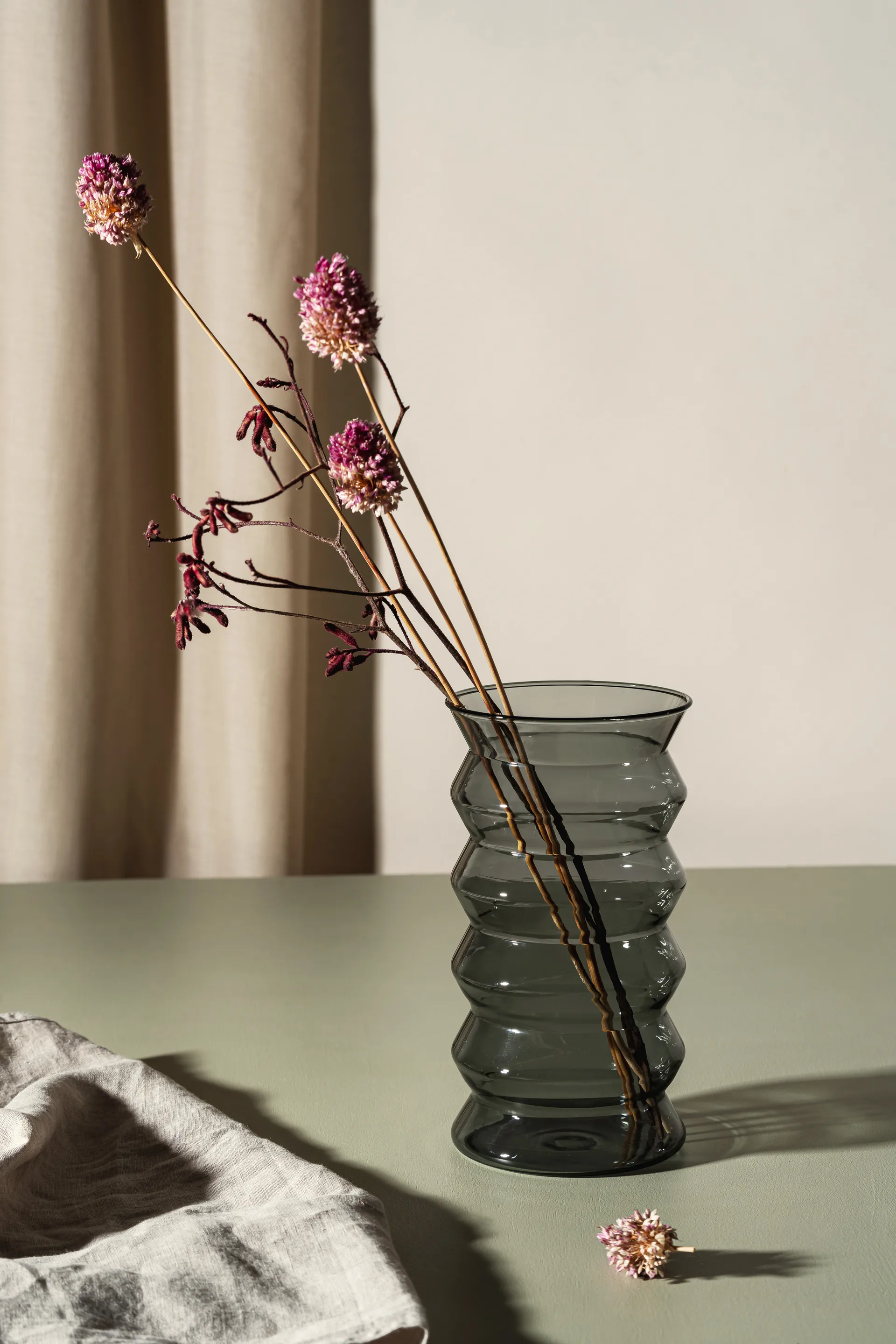 Waves vase 20 cm, Grey Muurla