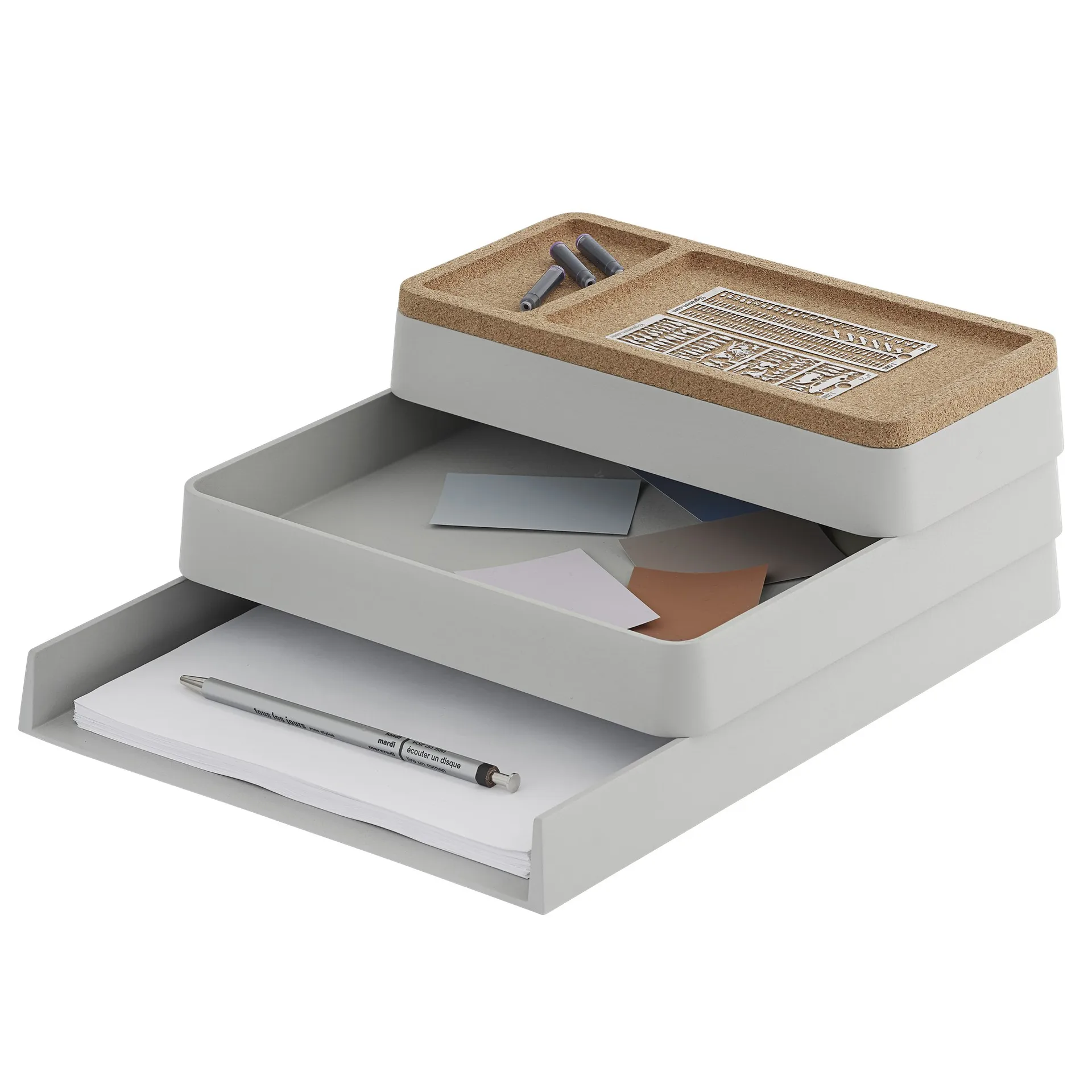 Arrange Desktop tray 12x25 cm, grey Muuto