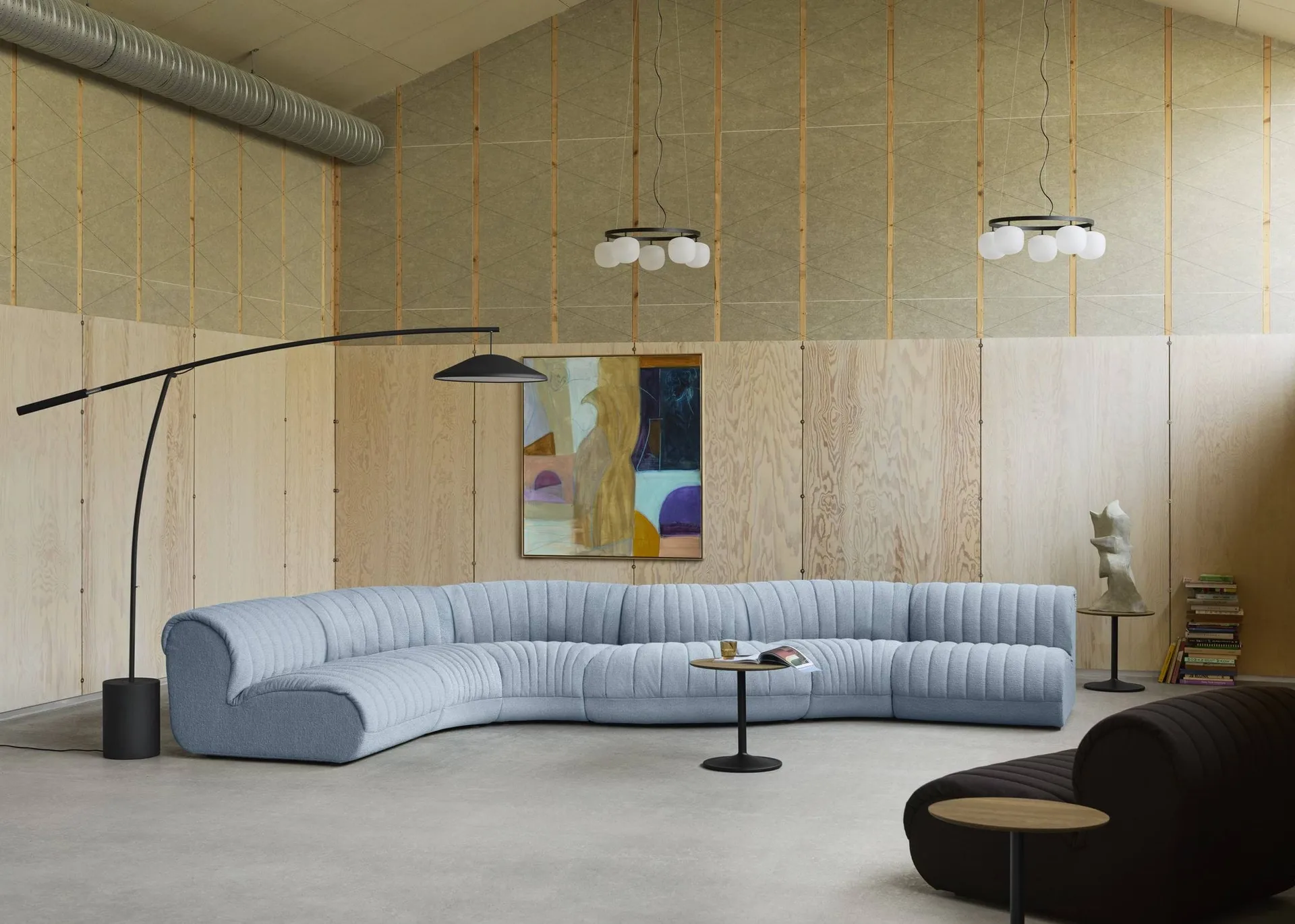 Contra floor lamp, Anthracite black-concrete, 188 cm Muuto
