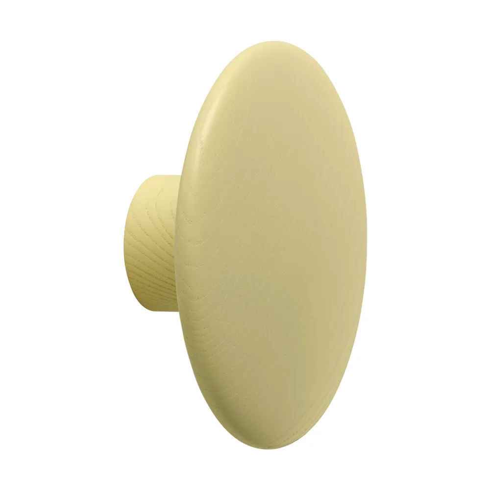 Dots Wood coat hook, Yellow-beige, Ø9 cm Muuto