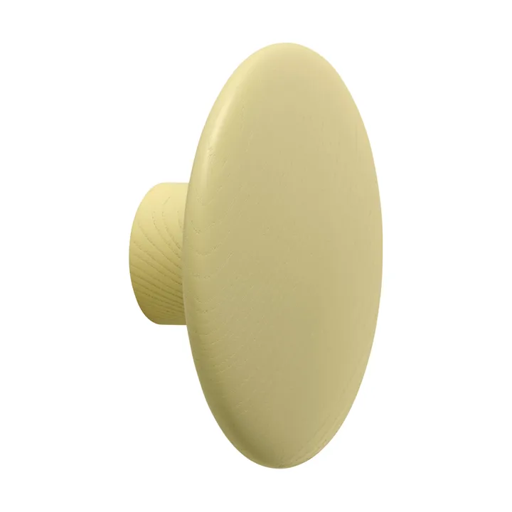 Dots Wood coat hook - Yellow-beige, Ø9 cm - Muuto
