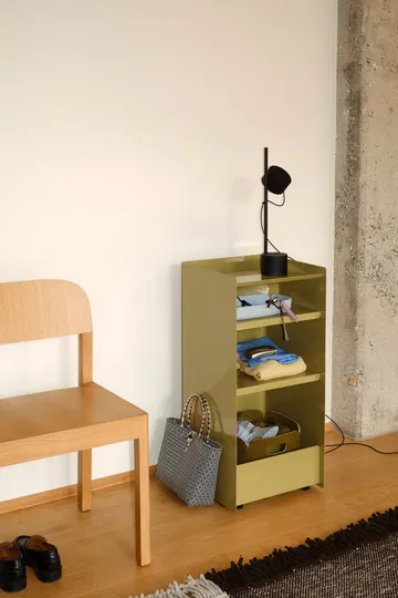 Folded Trolley open trolley - Dark beige green, 37.4x38.7x37.2 cm - Muuto