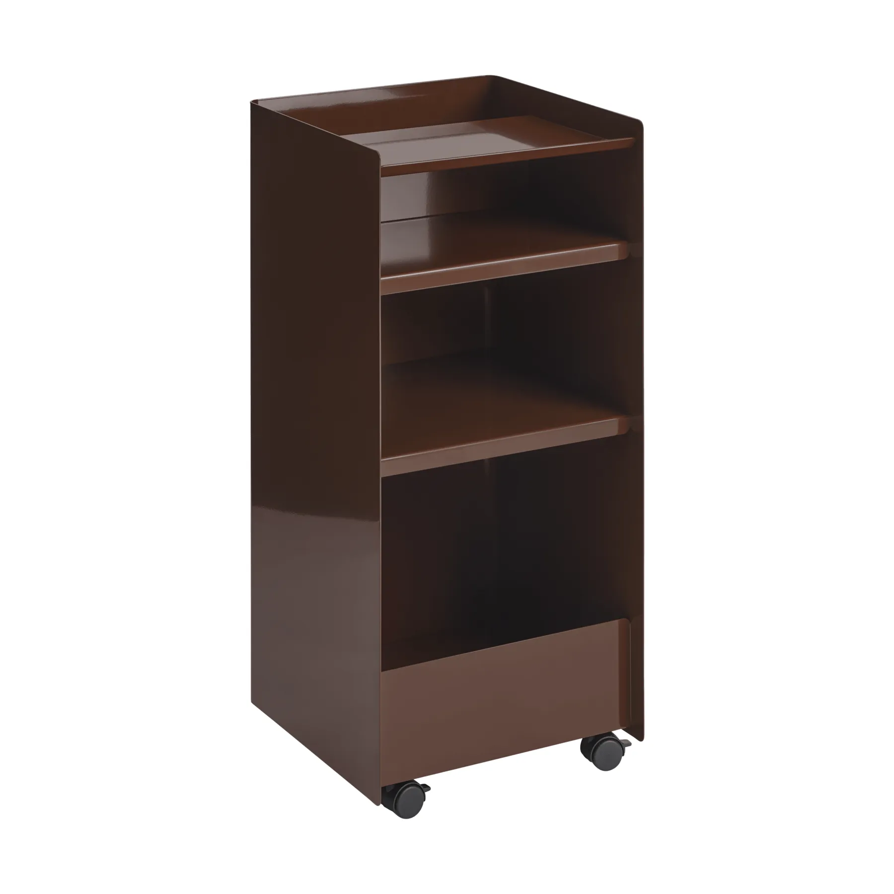 Folded Trolley open trolley, Dark red, 37.4x38.7x37.2 cm Muuto