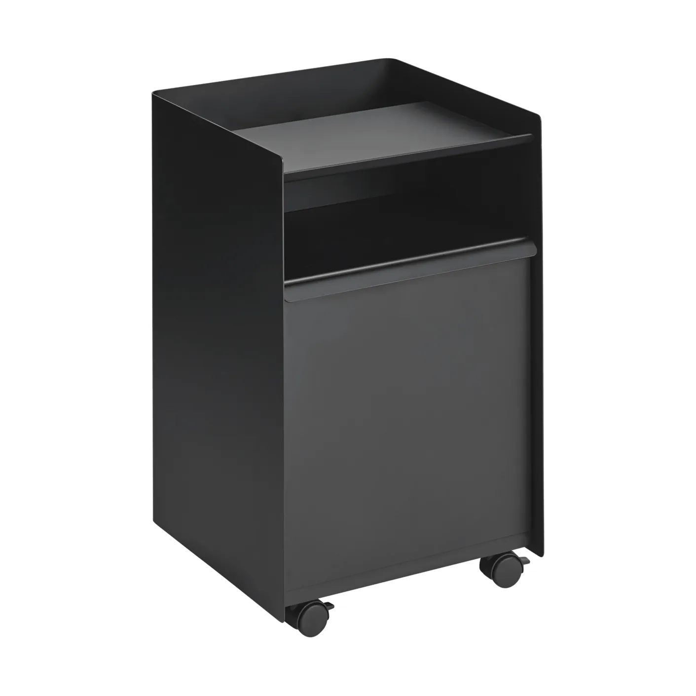 Folded Trolley rolling trolley with drawer, Black Muuto