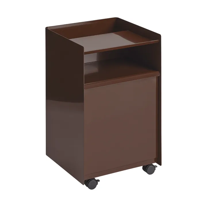 Folded Trolley rolling trolley with drawer - Dark red - Muuto