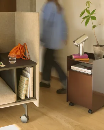 Folded Trolley rolling trolley with drawer - Dark red - Muuto