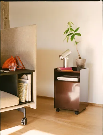 Folded Trolley rolling trolley with drawer - Dark red - Muuto