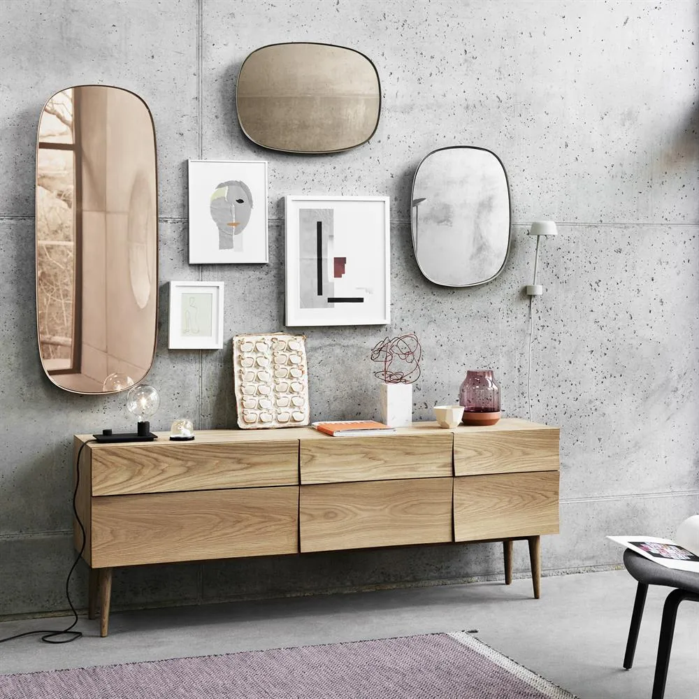 Framed mirror, Taupe, 59x44 cm Muuto