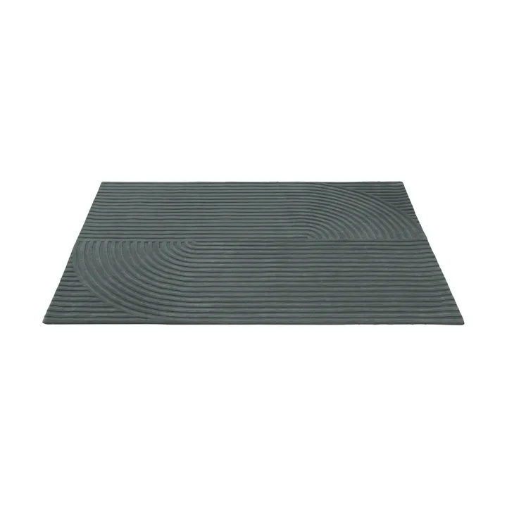 Relevo Rug Quattro wool rug - Dark green, 170x240 cm - Muuto