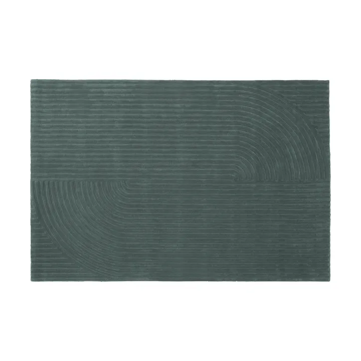 Relevo Rug Quattro wool rug - Dark green, 200x300 cm - Muuto