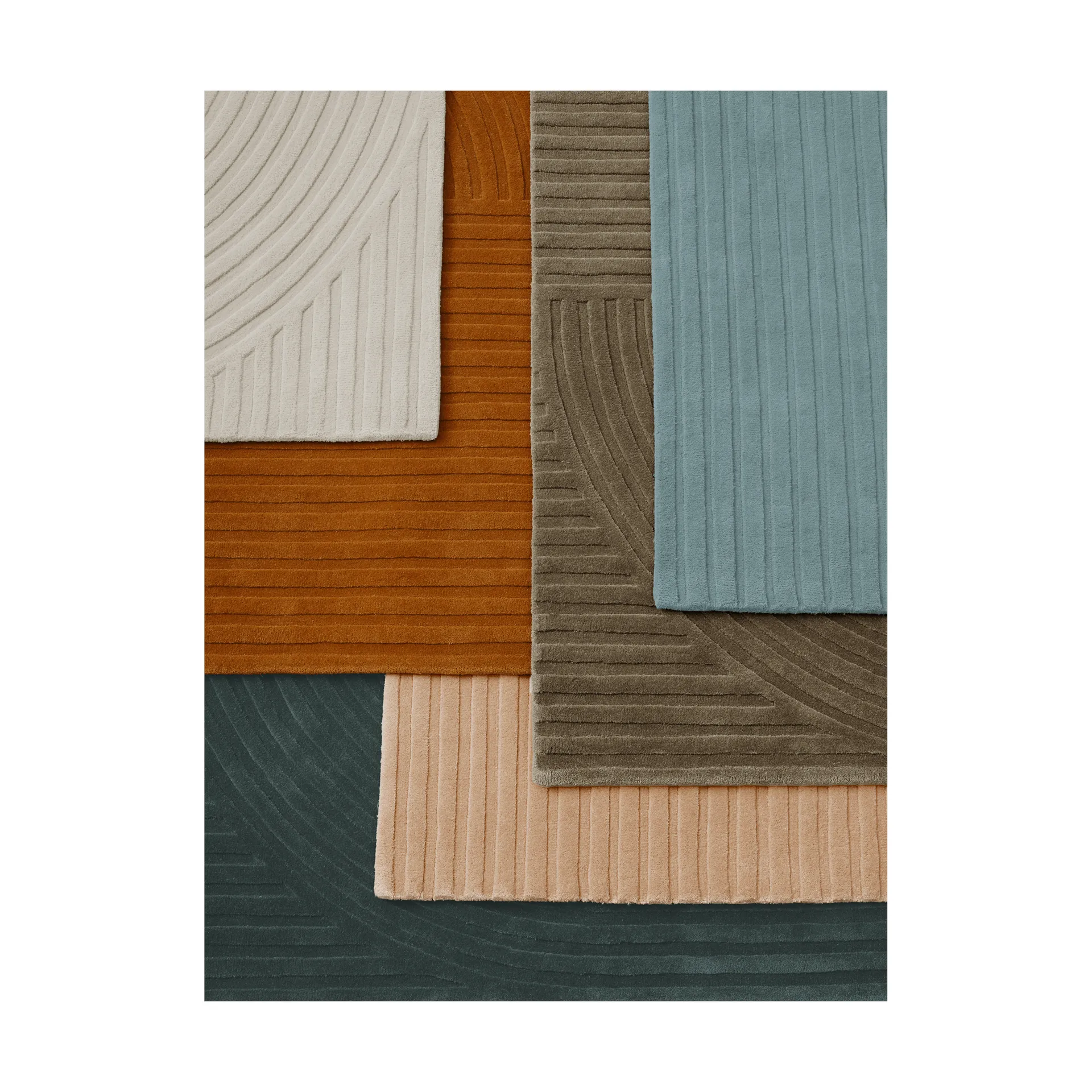 Relevo Rug Quattro wool rug, Taupe, 200x300 cm Muuto