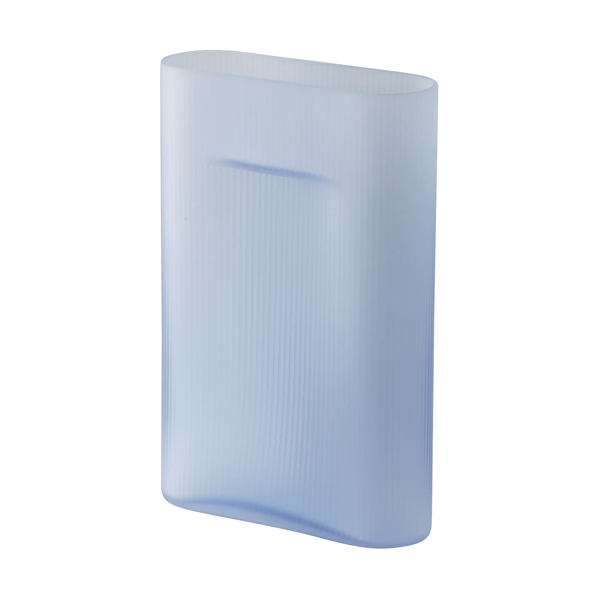 Ridge vase frosted glass 35 cm, Light blue Muuto