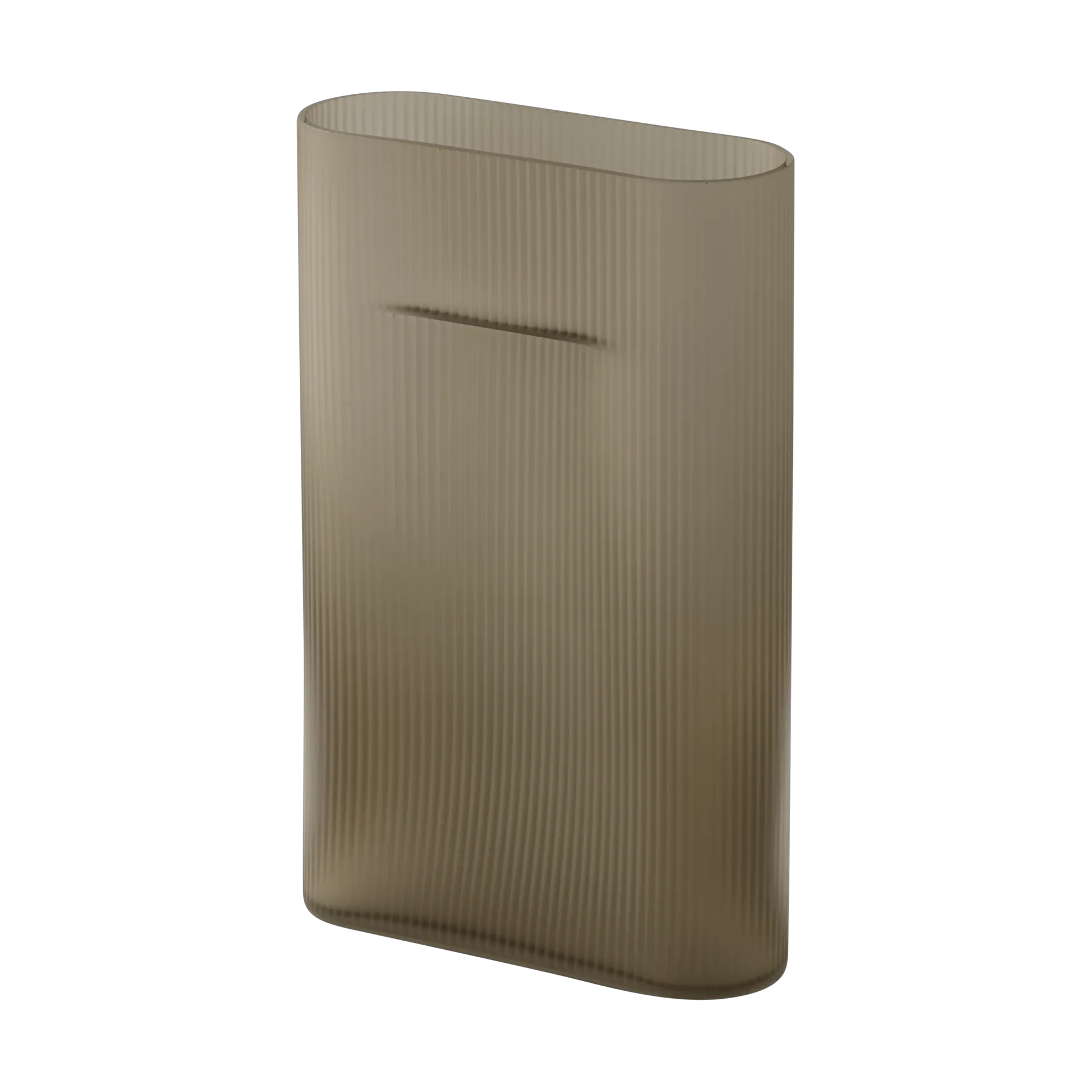 Ridge vase frosted glass 35 cm, Taupe Muuto