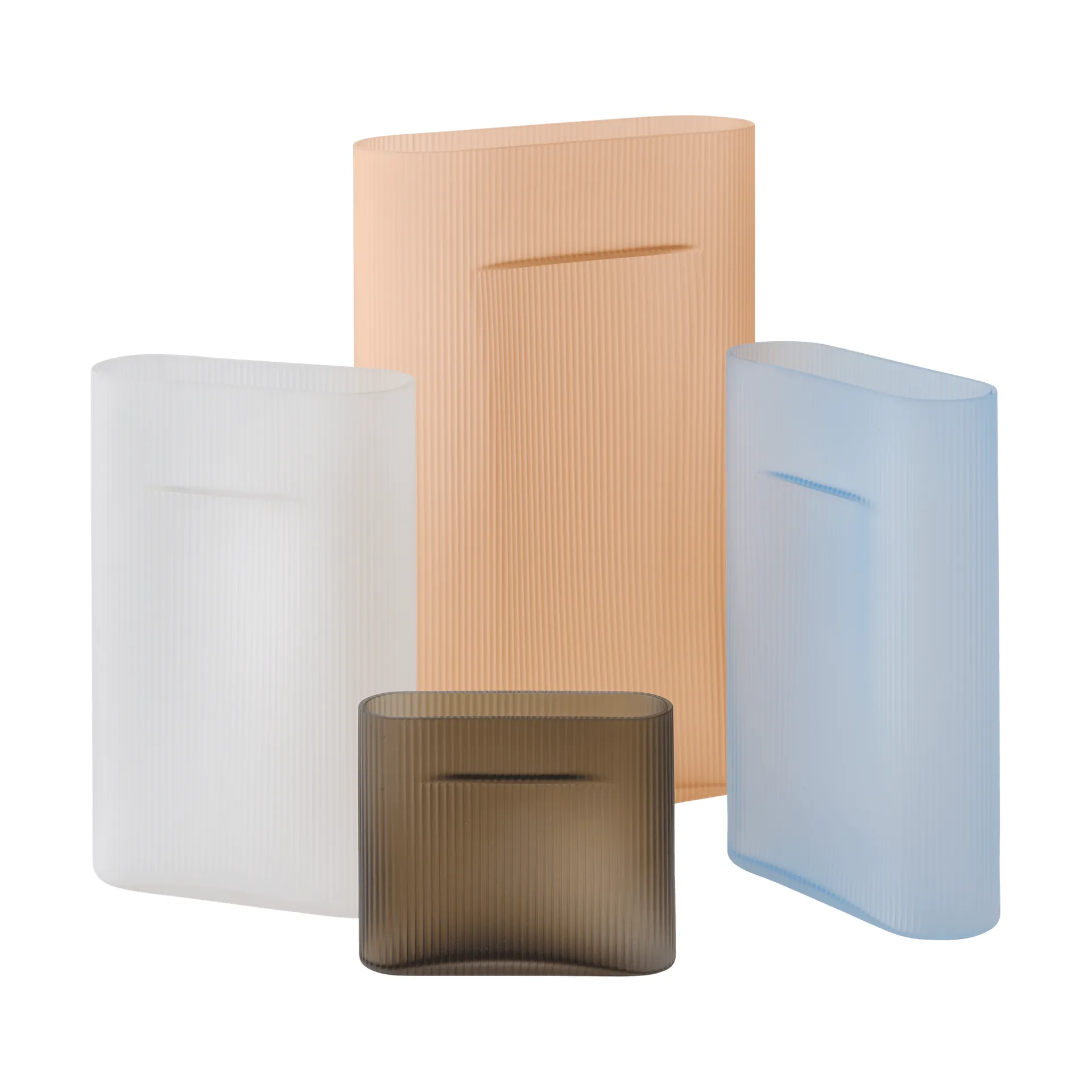 Ridge vase frosted glass 48,5 cm, Light orange Muuto