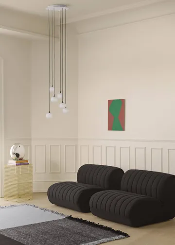Rime Pendant Cluster 6 pendant lamp - Black, Ø25 cm - Muuto