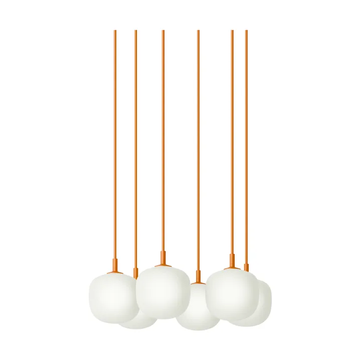 Rime Pendant Cluster 6 pendant lamp - Orange, Ø12 cm - Muuto