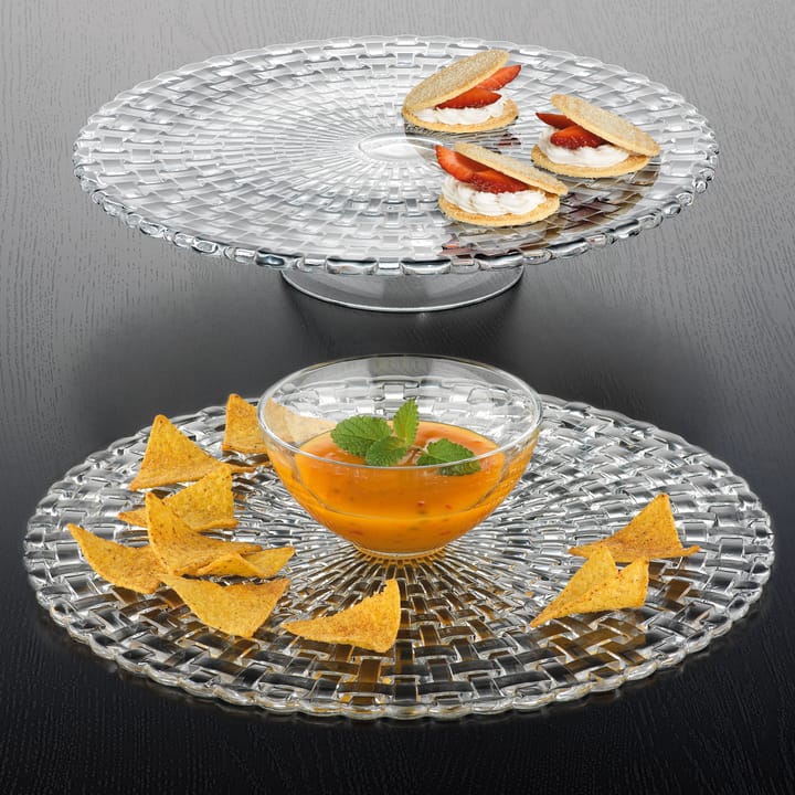 Bossa Nova cake dish/chip and dip plate, clear Nachtmann