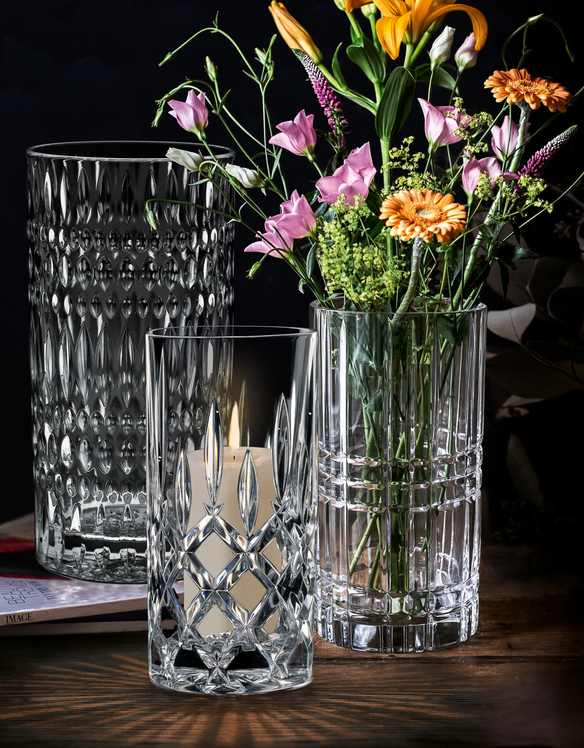 Ethno vase, Crystal glass, 28 cm Nachtmann