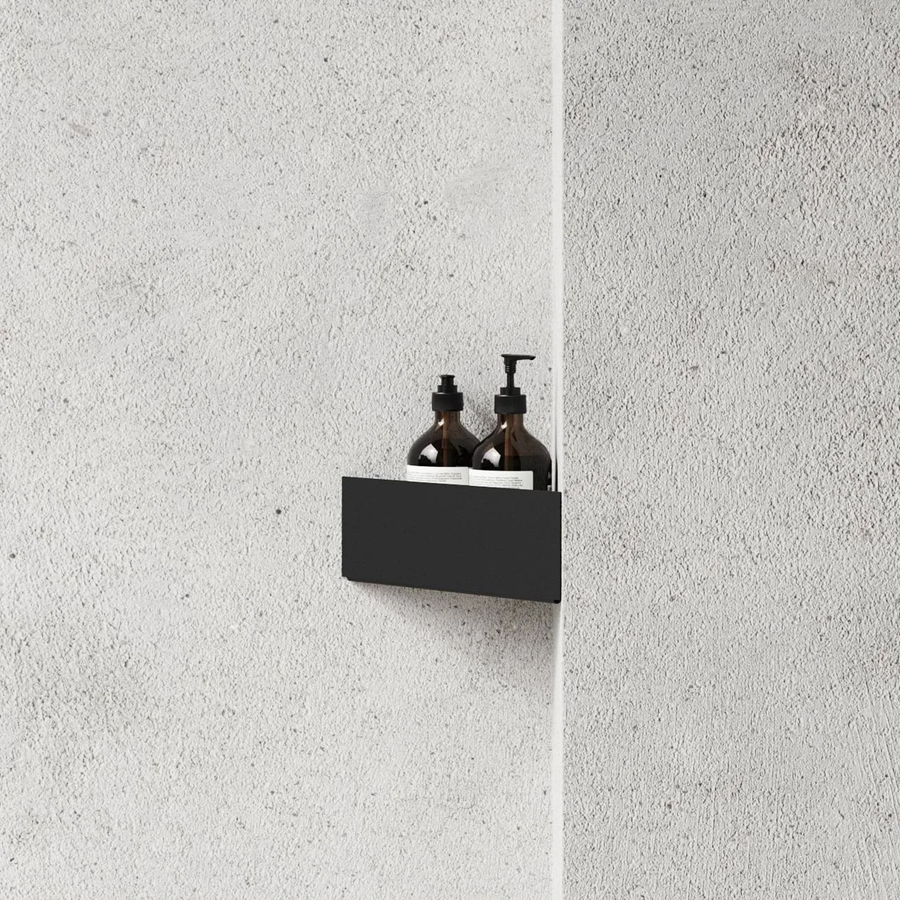 Nichba shower shelf, Black, corner Nichba