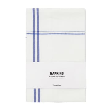 Amow fabric napkin 32x52 cm 4-pack - White-blue - Nicolas Vahé