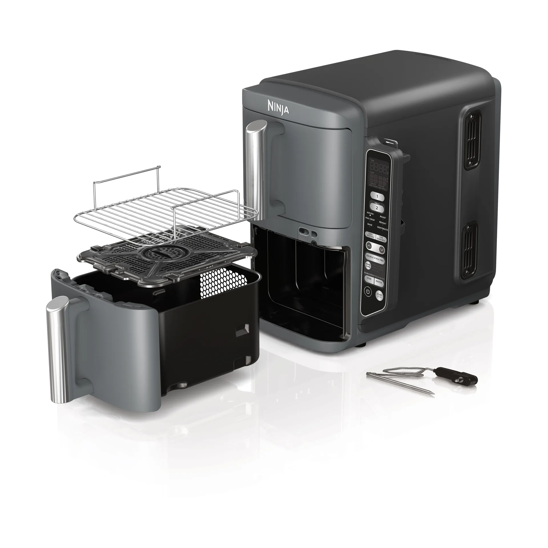 Ninja Air Fryer SL451EU stacked dual zone XL 9.5 L, Black Ninja