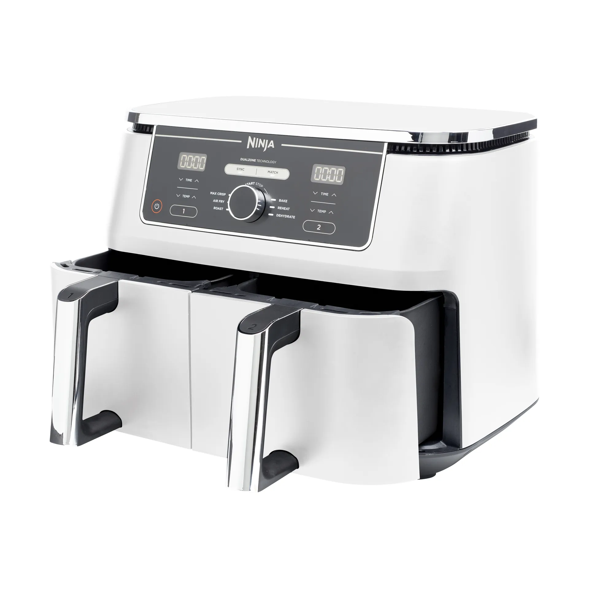 Ninja Foodi Air Fryer AF400EU Max Dual Zone 9.5 L, White Ninja