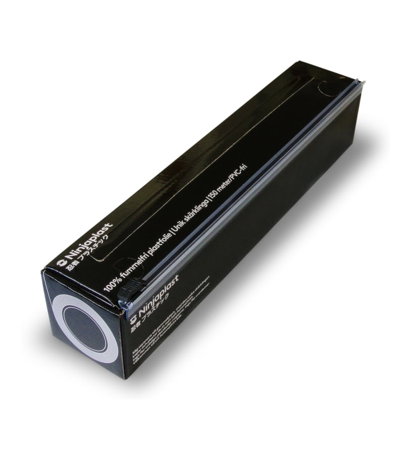 Ninjaplast Plastic wrap with cutting blade 150 m Black