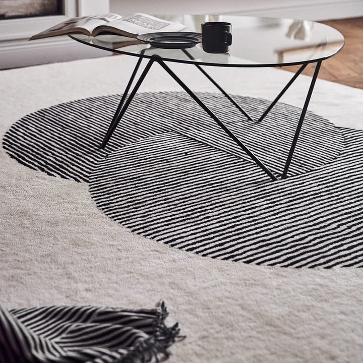 Circles wool rug natural white, 200x300 cm NJRD