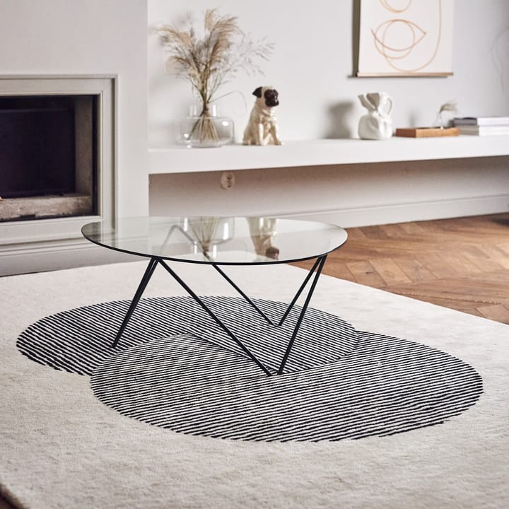 Circles wool rug natural white, 200x300 cm NJRD