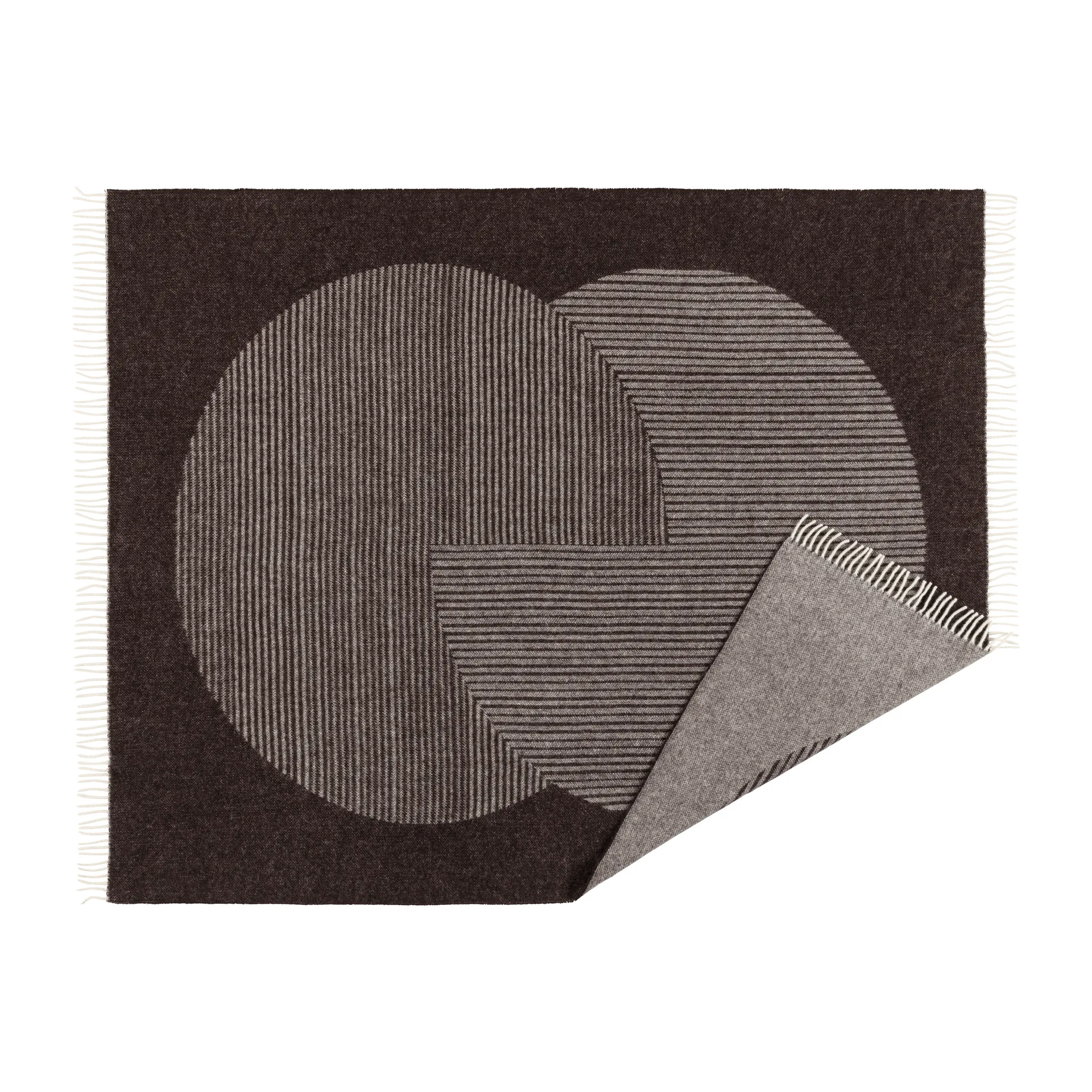 Circles wool throw 130x185 cm, Brown NJRD