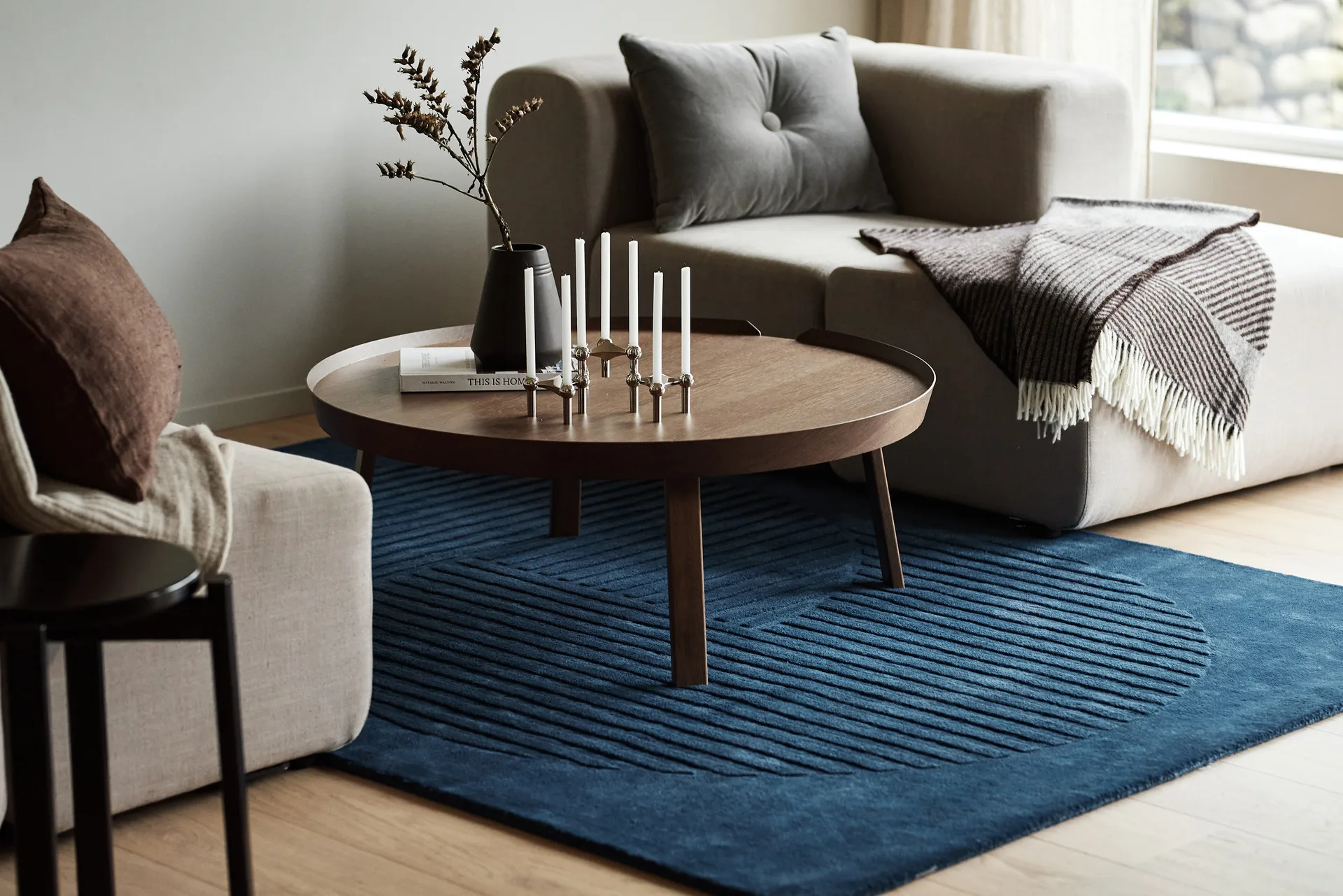 Levels Circles wool rug, Blue, 170x240 cm NJRD