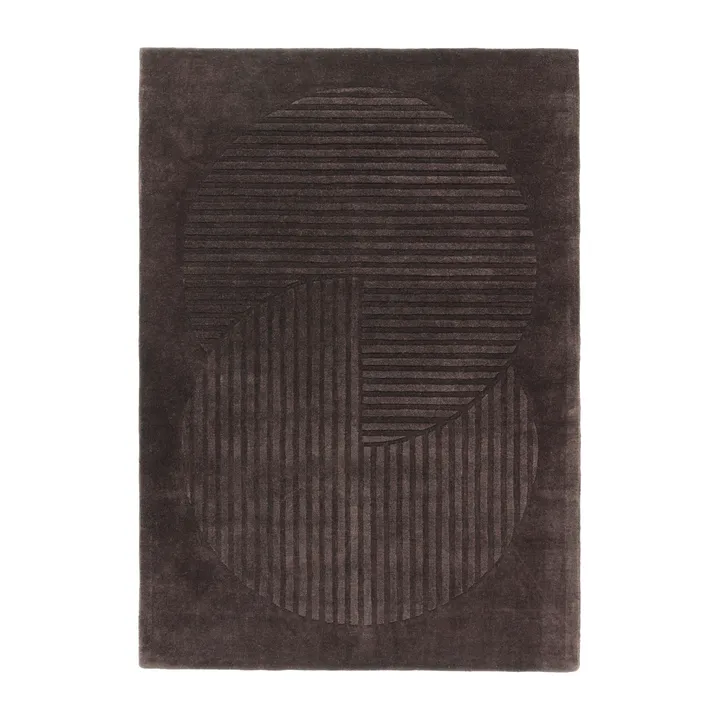 Levels Circles wool rug - Brown, 170x240 cm - NJRD
